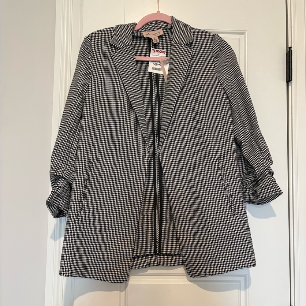 Black and white blazer